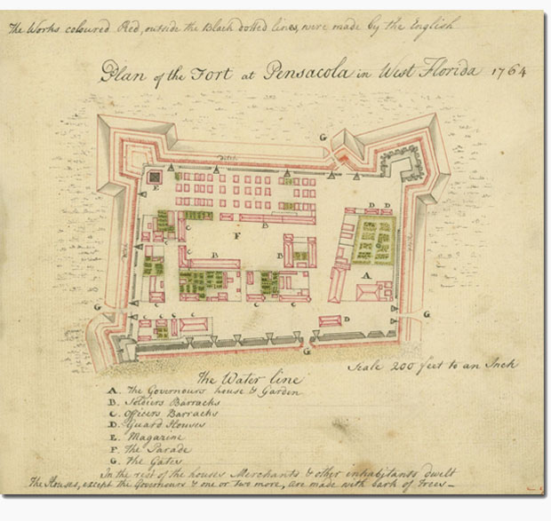 1764 Drawing of the Fort at Pensacola
