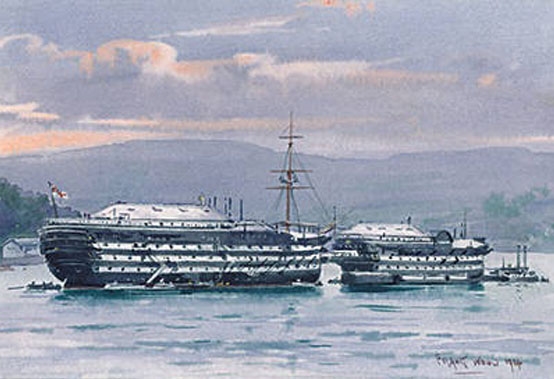 Britannia and Hindustan at Dartmouth (1914)