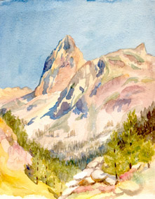 Boreon Valley, August 1921 (Watercolour by Eleanor Violet Jauncey)