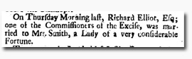 Harriot Craggs and Richard Eliot Marriage Clipping from 'London Parker Penny Post' 21 Mar 1726