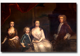 John Knight of Gosfield, Anne Craggs, James Newsham and Harriot Craggs by Thomas Hudson