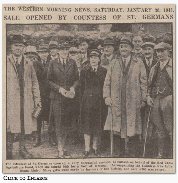 Countess of St. Germans (Helen Agnes Post Eliot) at Red Cross Auction 30 Jan 1943