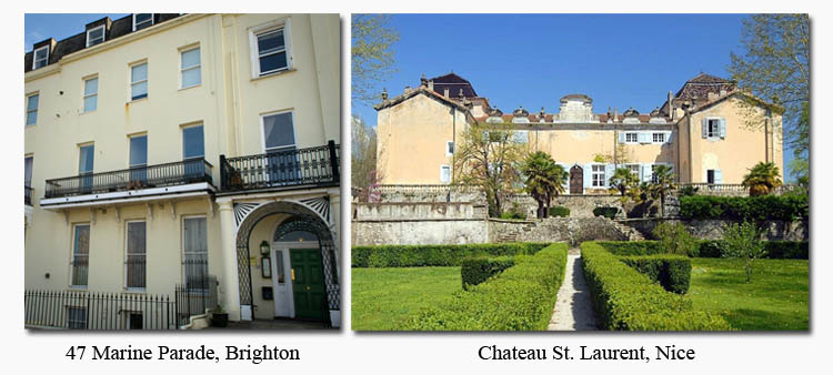 47 Marine Parage, Brighton & Chateau St. Laurent, Nice (Homes of the Plaoutines)