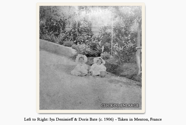 Click to Enlarge Photo of Iya Denissieff and Doris Bate in Menton (c. 1906)