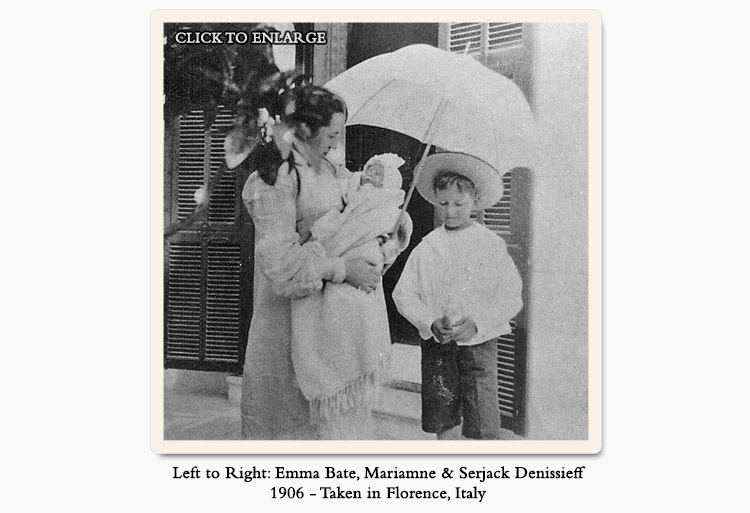 Click to Enlarge Photo of Emma Bate with Mariamne & Serjack Denissieff (1906)