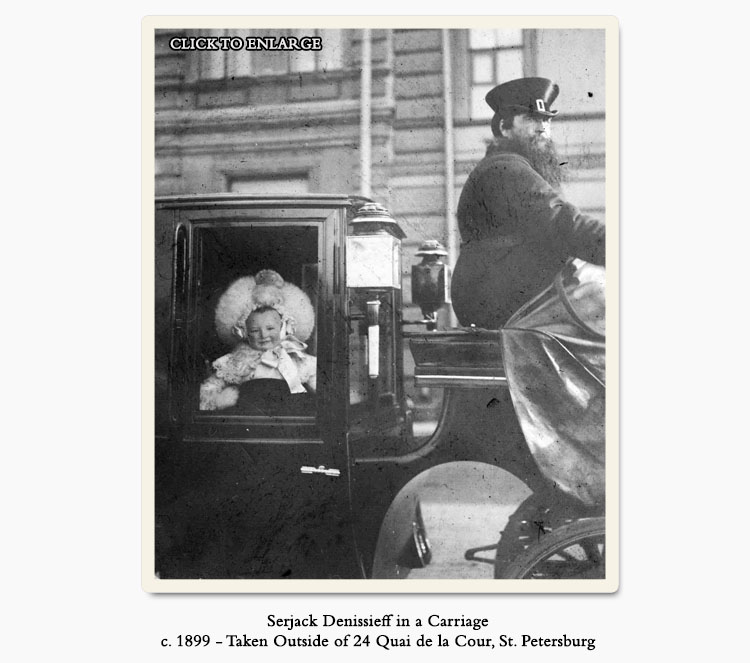 Click to Enlarge Photo of Serjack Denissieff in Carriage at 24 Quai de la Cour