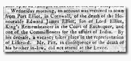 Clipping from 'Kentish Gazette' 22 Sep 1797