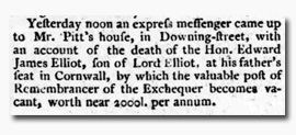 Clipping from 'Chester Courant' 26 Sep 1797