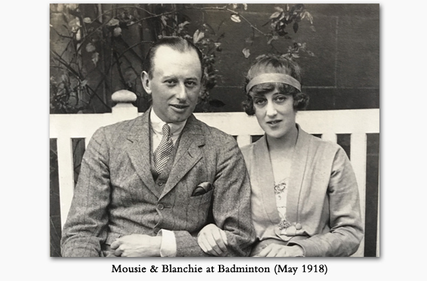 John Granville Eliot, Earl St. Germans, and Lady Blanche Somerset at Badminton (May 1918)