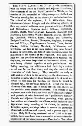 Clipping in 'Morning Post' 21 May 1855